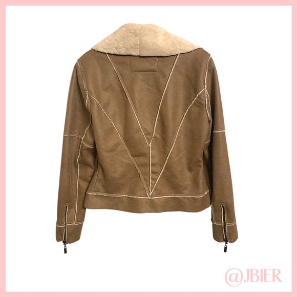 GUESS Suede Faux Fur Jacket - Picture 2 of 4